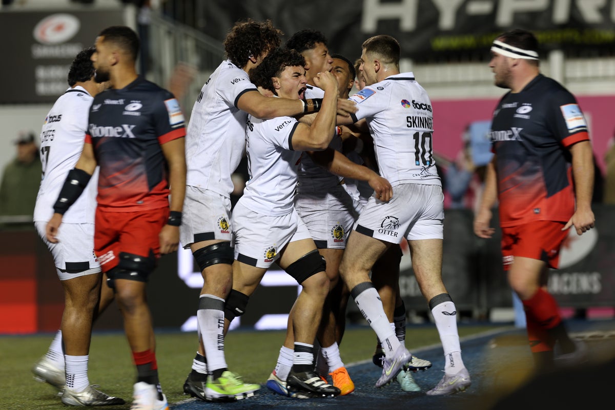 Exeter go top after ending eight-year wait for win at Saracens