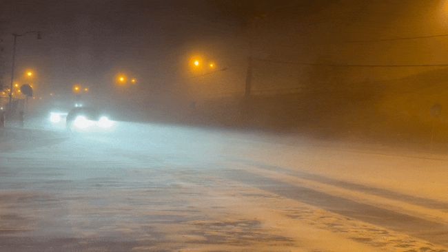Snow squall hits during rush hour in western New York