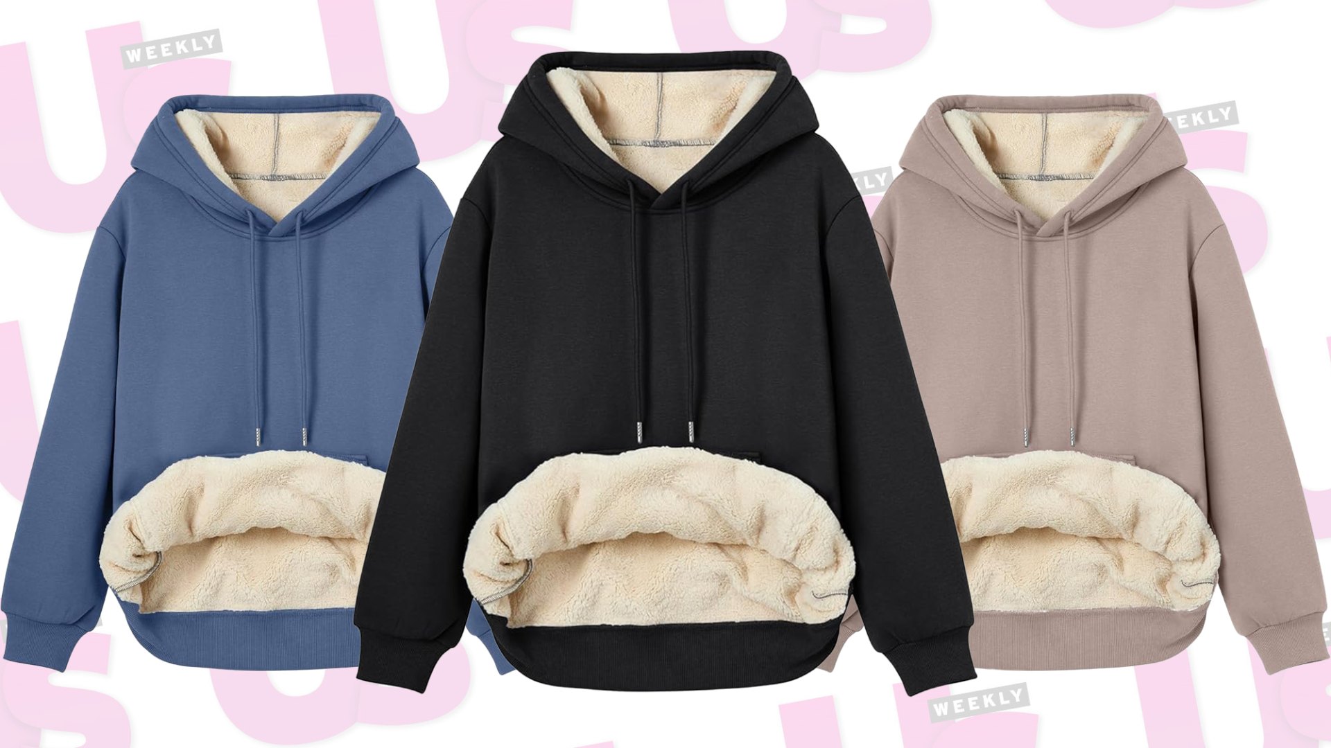 American Trends Oversized Sherpa Hoodie For Women | Fluffy Pullover With Pockets, 1/4 Zip, Dark Grey - View #6