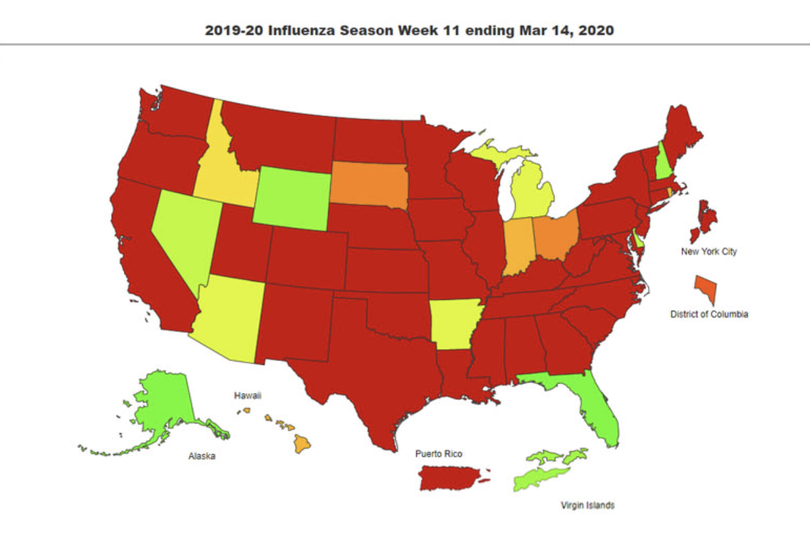 Chilling map shows 'super flu' rocking these states as cases rise