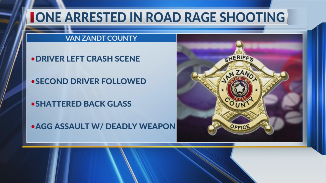 Driver arrested after road rage shooting in Van Zandt County