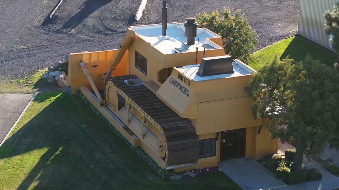 They turned a bulldozer into a building!