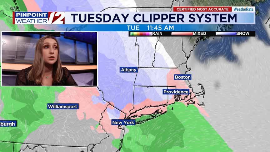 WPRI 12 weather now 12/21/25: Dry rest of today; cold and blustery Monday
