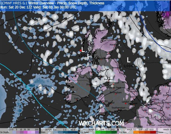 UK snow maps show 5-day blizzards blanketing Britain in days with -14C ...
