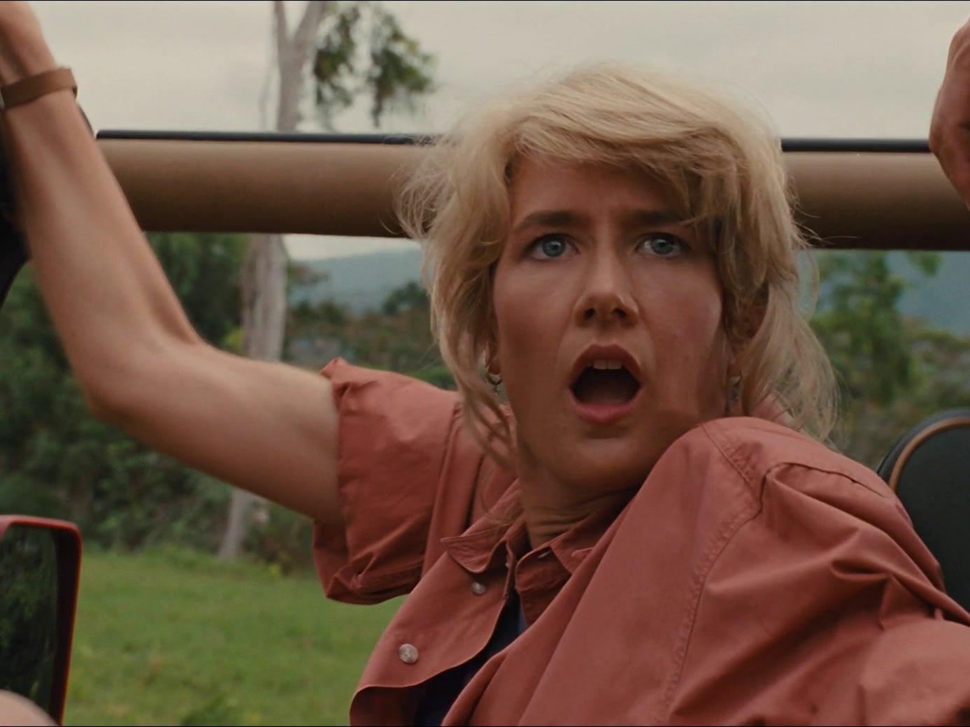 Laura Dern says an awkward moment on set acting with fake dinosaurs ...