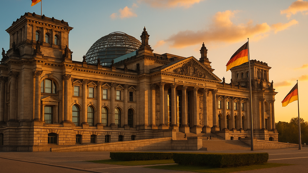 Aerial views around the Reichstag building