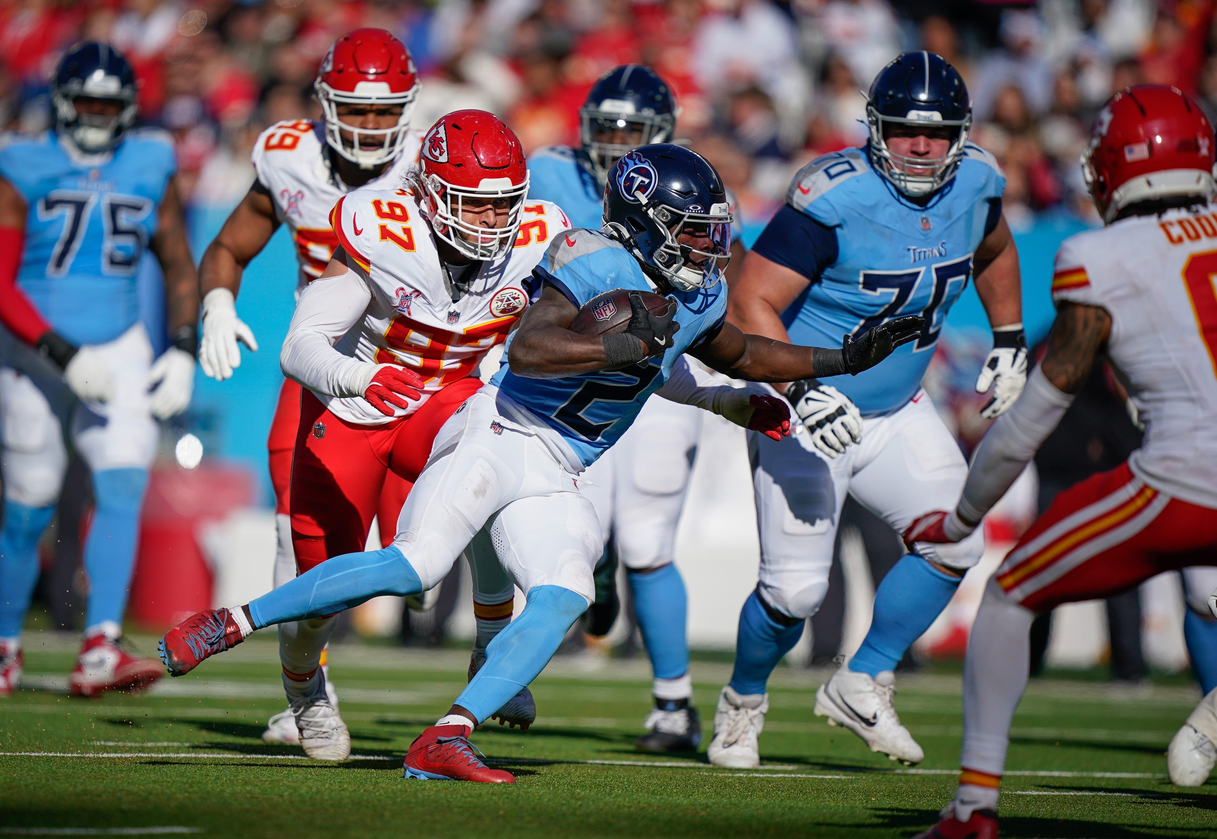 Titans RB Tyjae Spears among league leaders in missed tackles forced