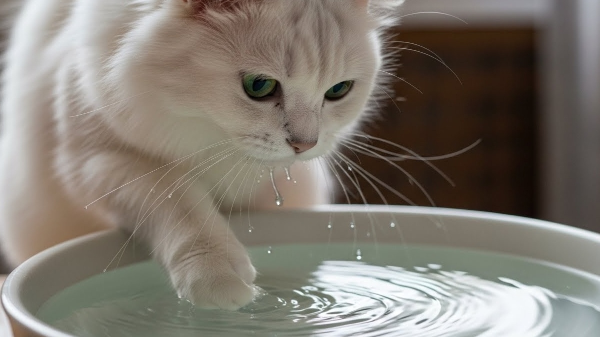 Picture of Does it frustrate you when your cat spills water? This is why they ...