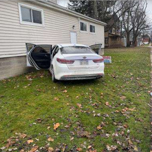 3 kids lead police on short pursuit in stolen car, crash into home