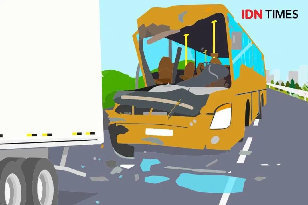 Bus Trans Cahaya yang Terlibat Kecelakaan di Semarang Tidak Layak Jalan