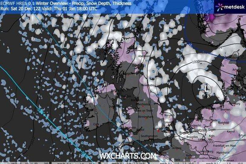 UK snow maps show 600-mile 'Beast from the East' hitting at start of 2026