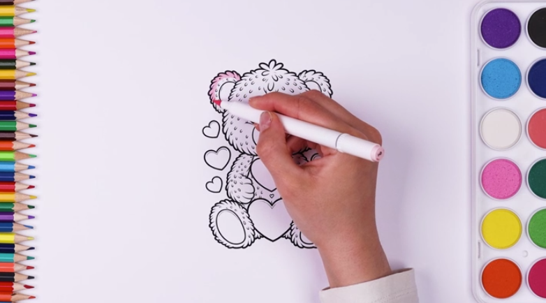Learn colors with teddy bear coloring