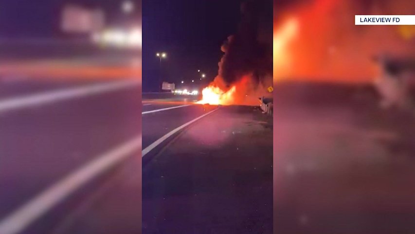 Multiple vehicles involved in fiery Southern State Parkway crash
