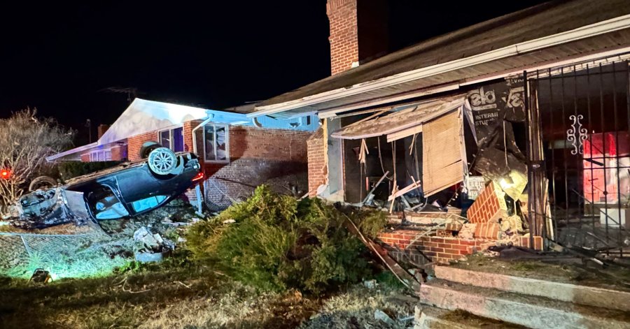 Car flips after slamming into two homes in Southeast DC; driver charged ...