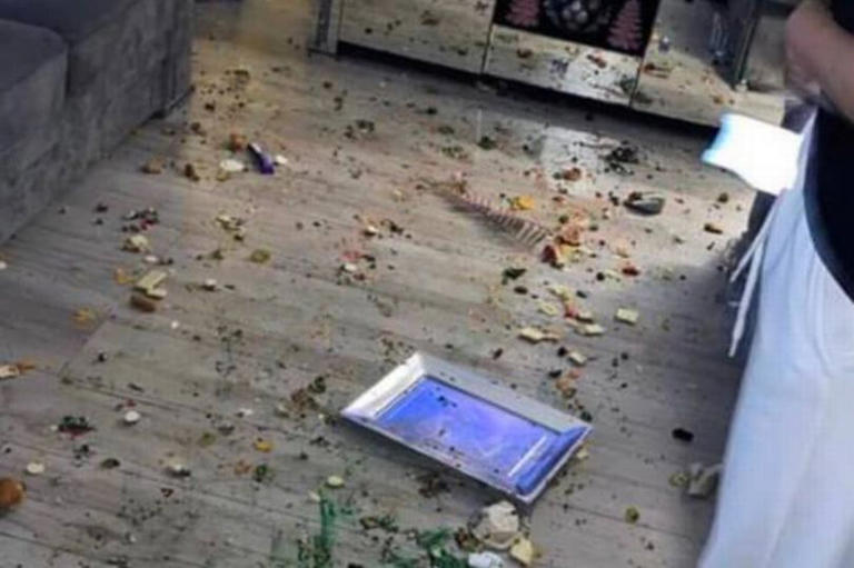 Mum furious as £85 Grinch treat left home trashed and son covered in juice