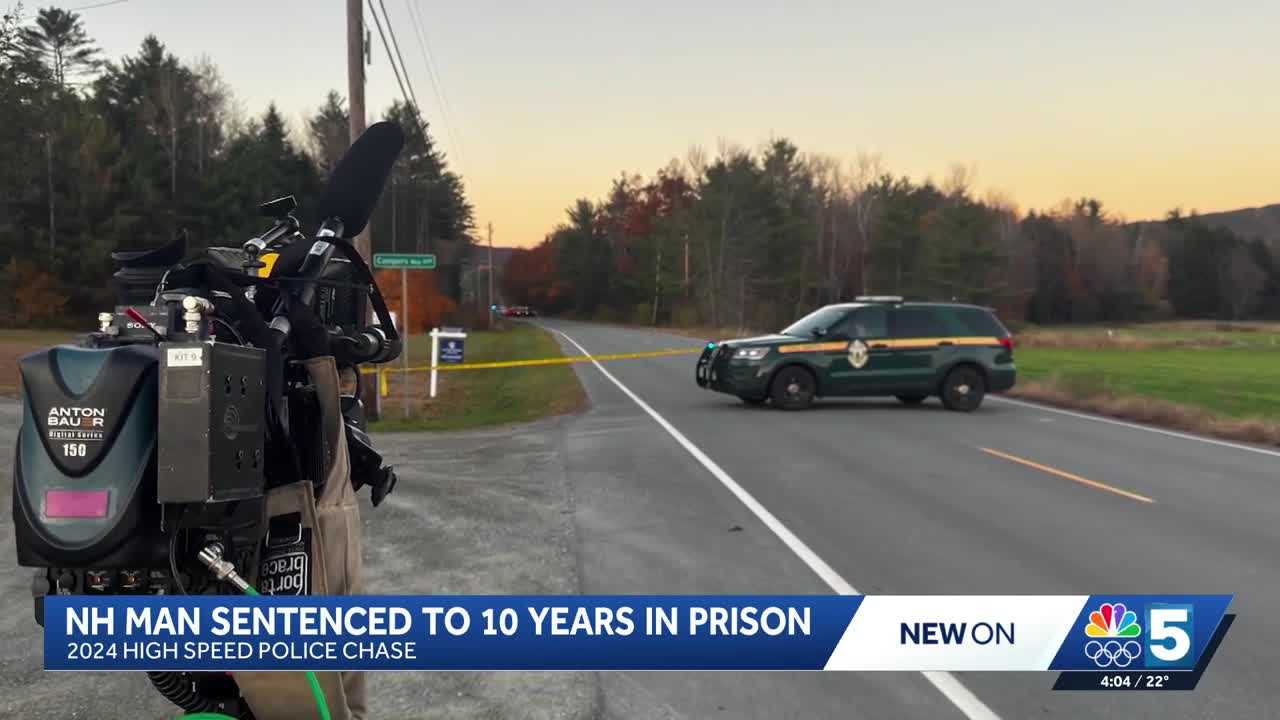 New Hampshire man gets 10 years in prison after high-speed chase ...