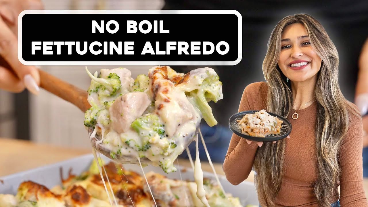 Low calorie chicken alfredo pasta! | No boil pasta! | Low carb | Weight ...