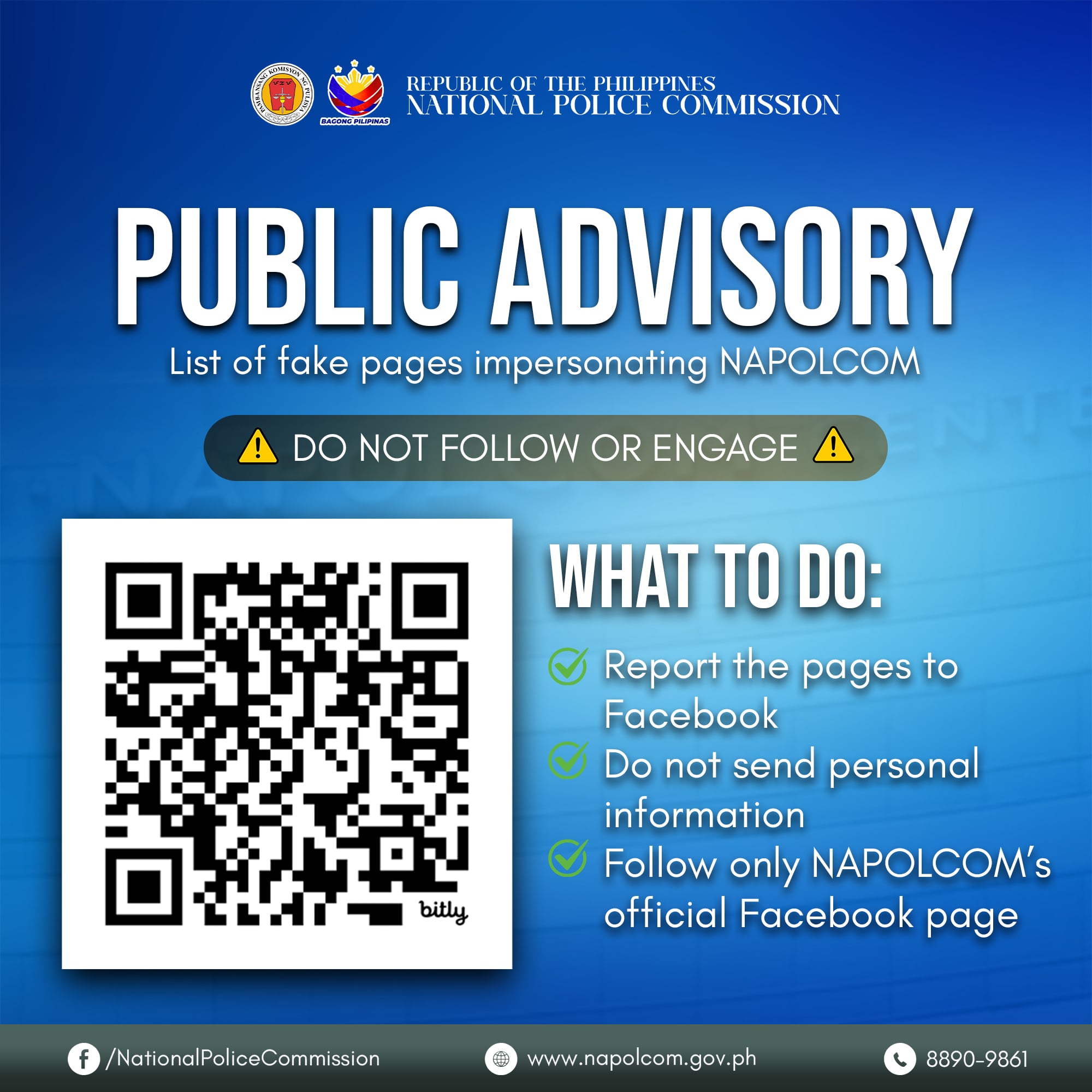 NAPOLCOM warns, urges public to report fake socmed pages