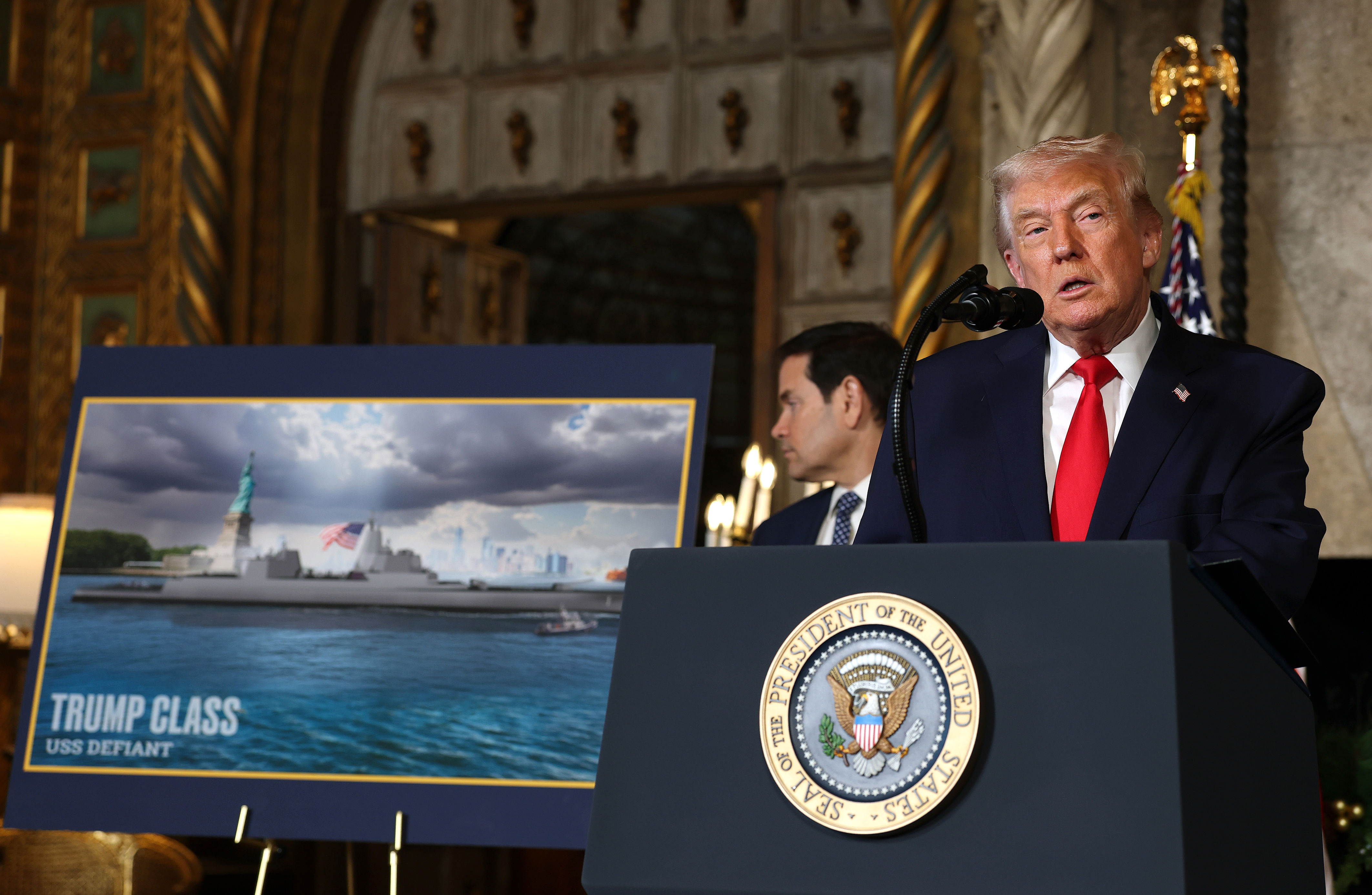 Trump unveils a new class of Navy battleship named after himself