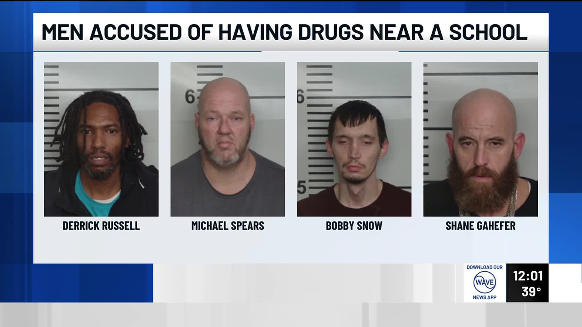 Four men arrested for allegedly having drugs near a Louisville school