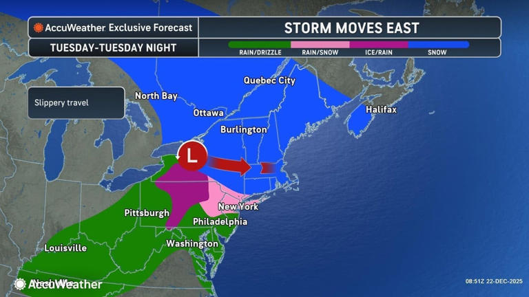 These states will get a white Christmas or a travel headache