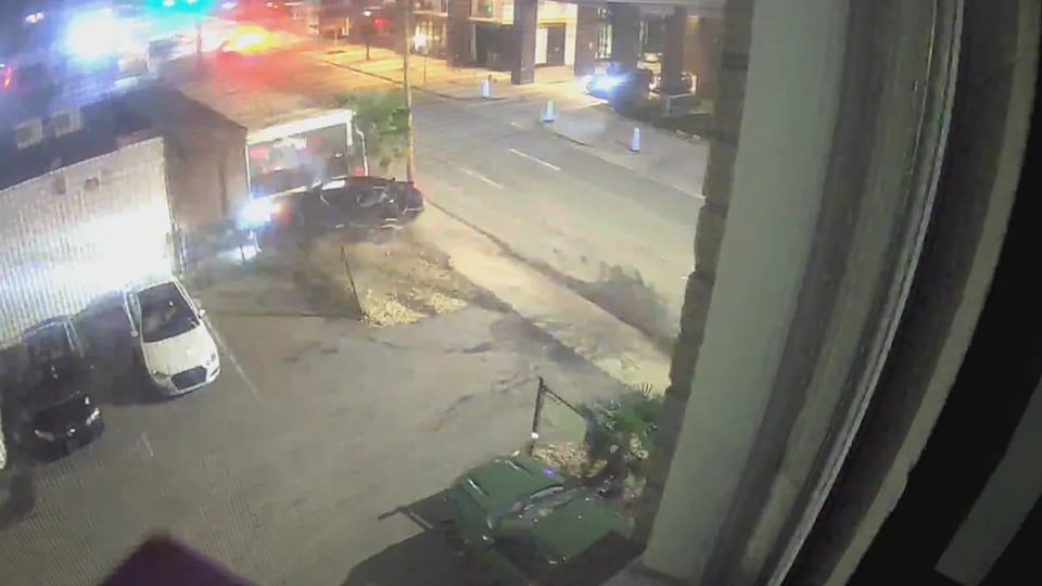 Video shows moment car slams into Uptown building