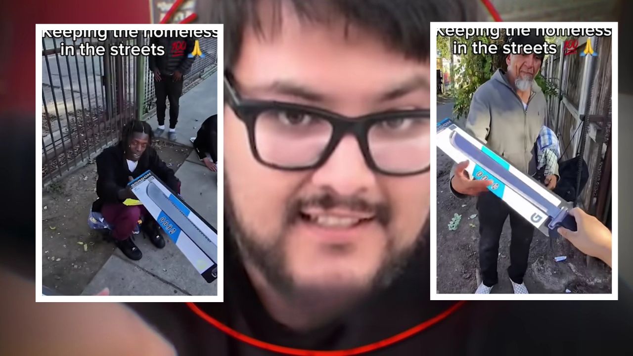 Viral TikTok video shows influencer giving out machetes to homeless ...