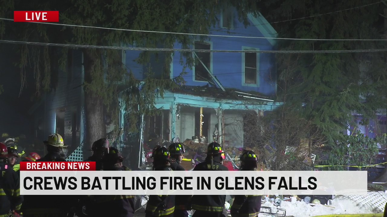 Crews battle house fire in Glens Falls