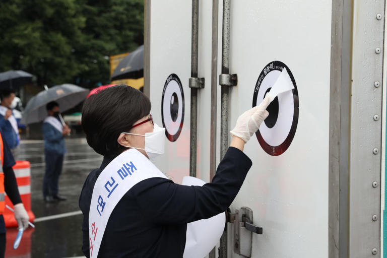 Stop tailgating monsters: Those giant eyes on truck rears are watching ...