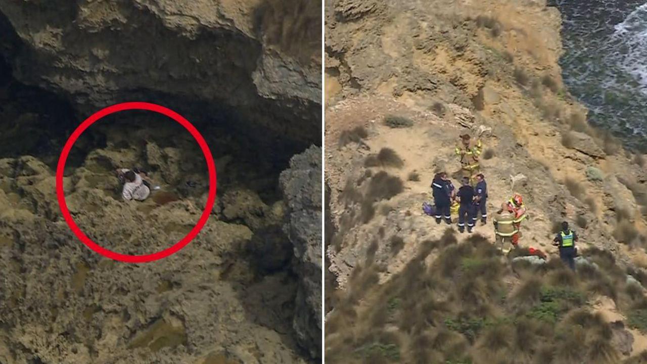 Hair-raising rescue after teen falls off cliff