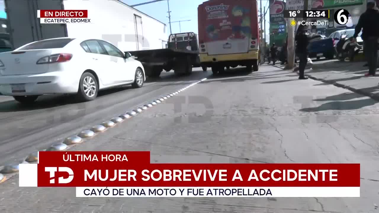 Mujer sobrevive tras caer de una moto y ser atropellada por un autobús ...