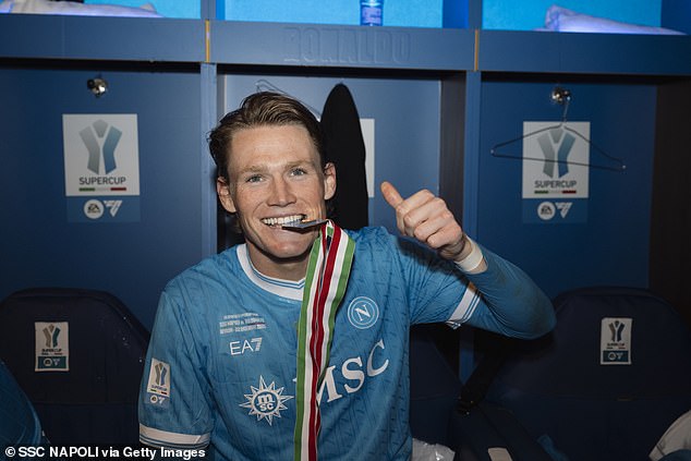 The triumph is the Scottish midfielder's second trophy since swapping Manchester for Naples