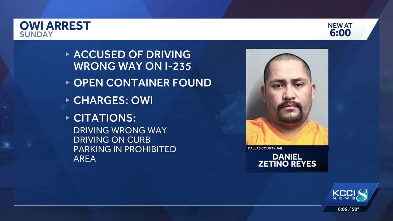 Clive man charged with OWI after wrong-way driving on I-235
