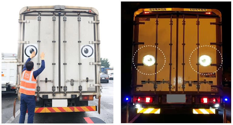 Stop tailgating monsters: Those giant eyes on truck rears are watching ...