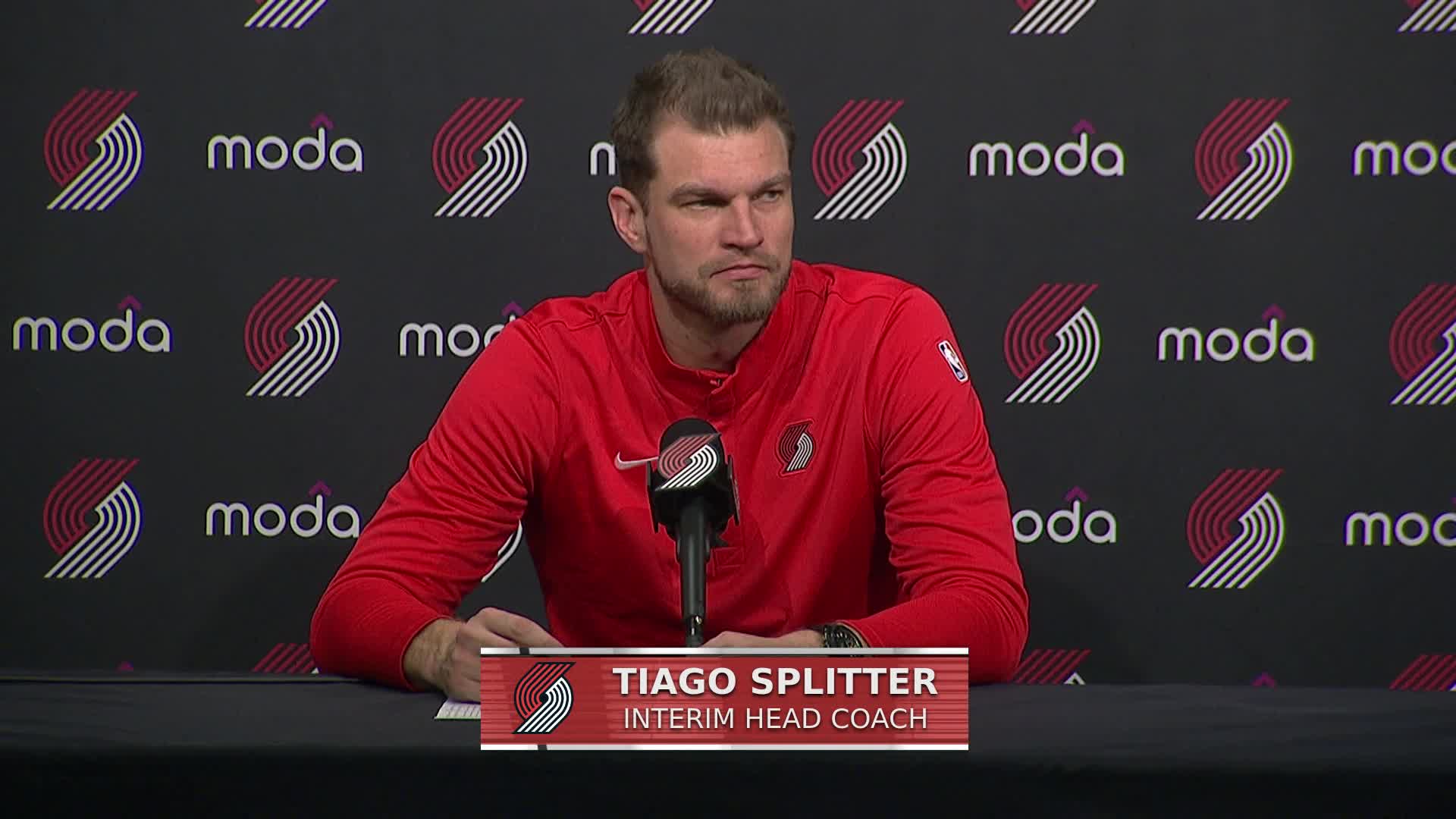 DET 110, POR 102: Blazers coach Tiago Splitter postgame media availability