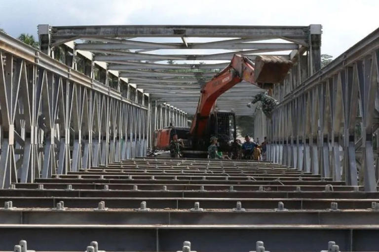 Jembatan Bailey progres Kementerian PU