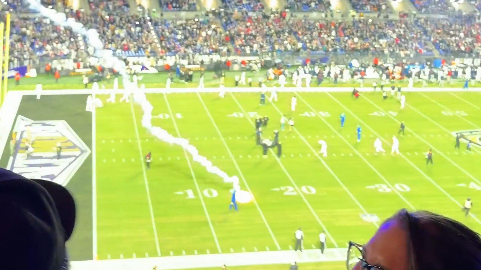 Video captures rogue firework blasting onto NFL field in near-miss