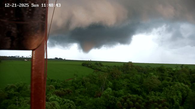 Security camera captures amazing view of tornado swirling across ...