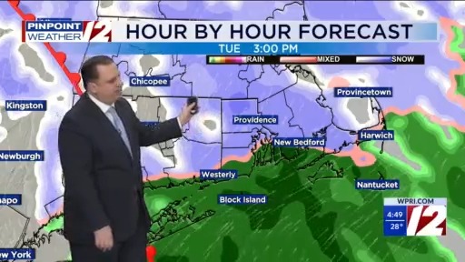 WPRI 12 weather forecast for 12/23/25: Light snow and rain today