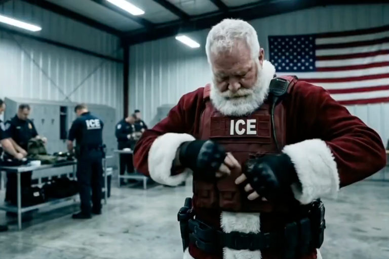 Trump posts AI-generated Santa video warning immigrants to self-deport