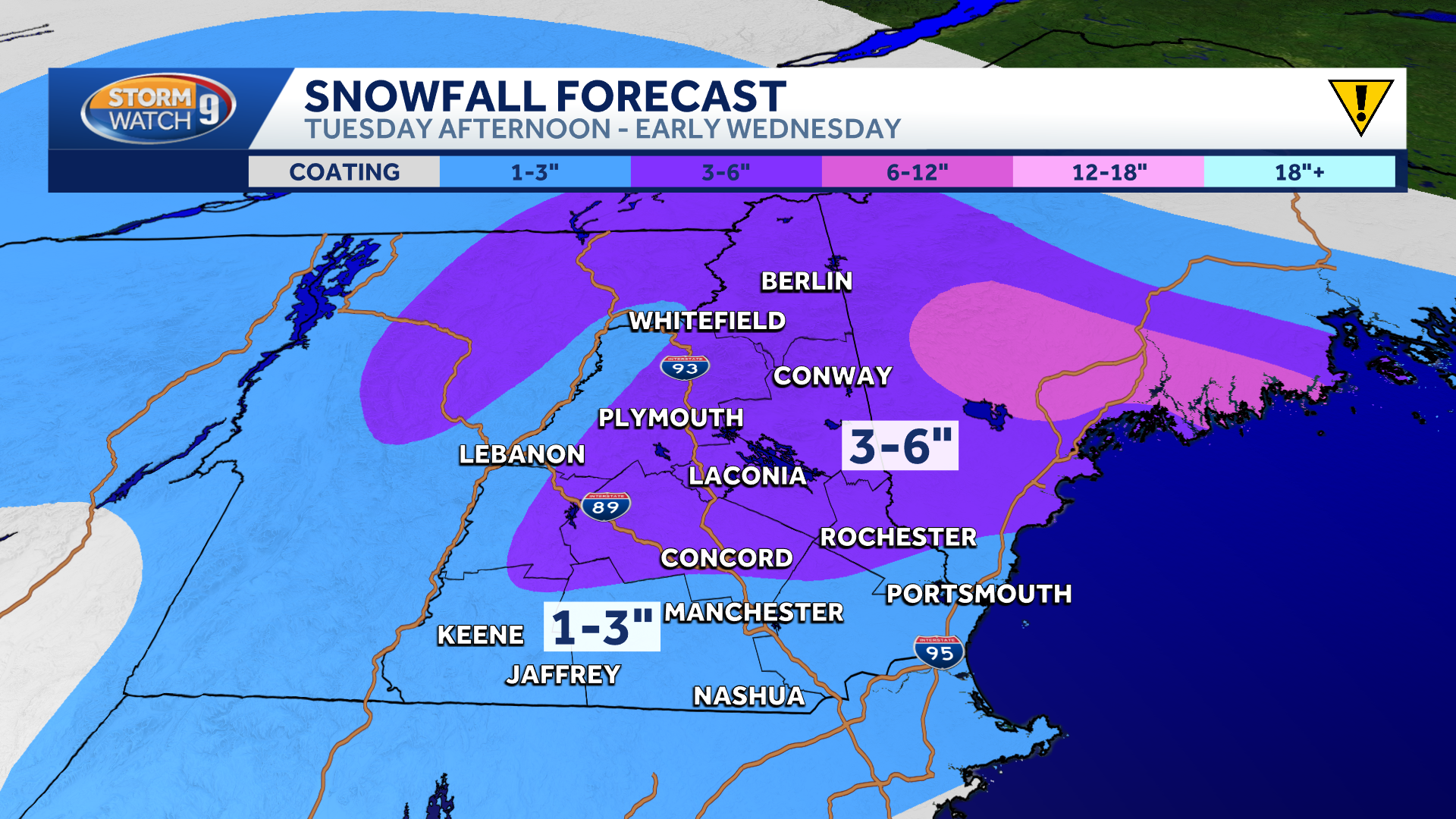 Snow to move through New Hampshire Tuesday afternoon, evening ahead of ...