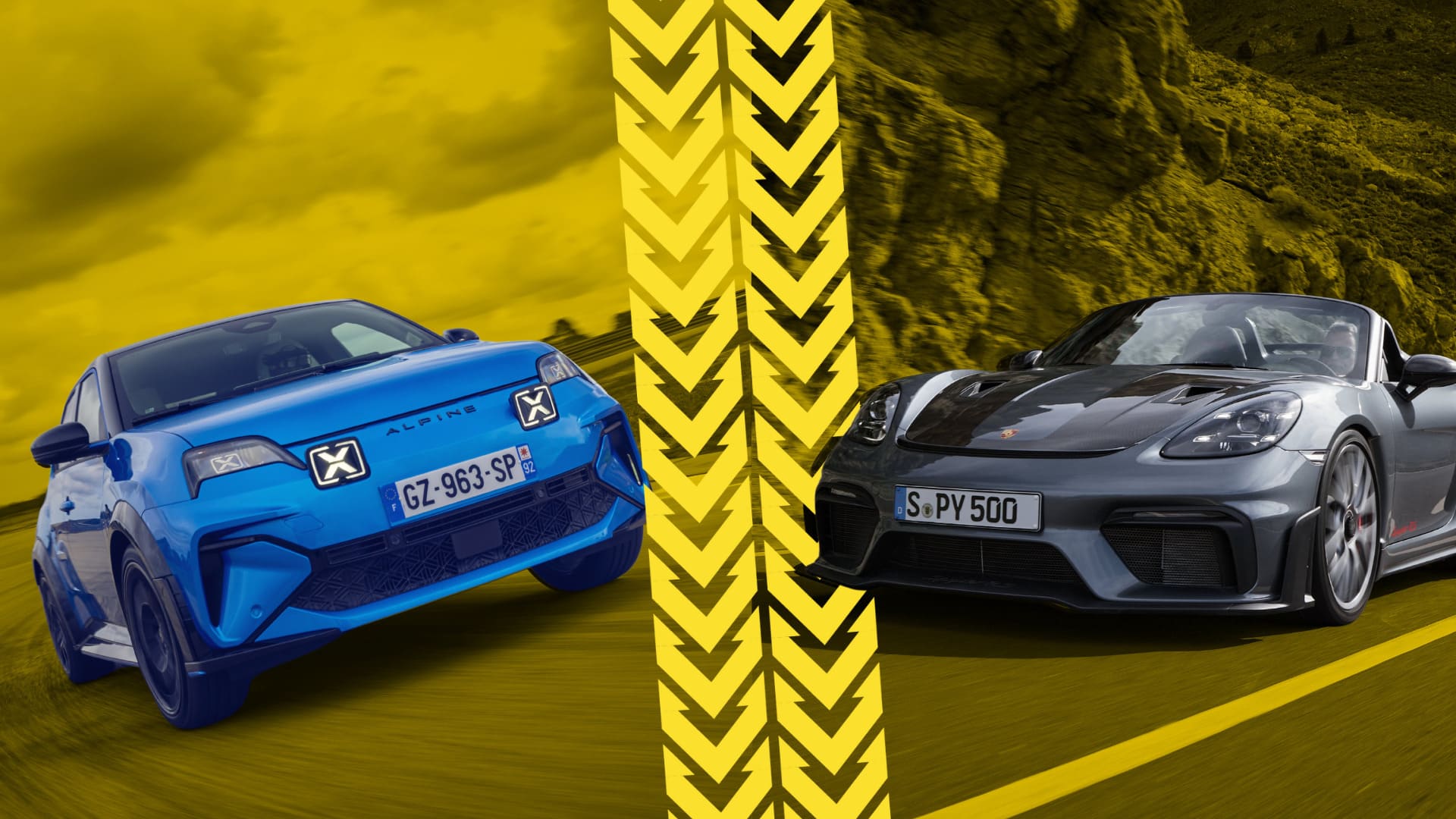 Alpine A290 so với Porsche 718 Spyder RS, điện áp gặp vận tốc
