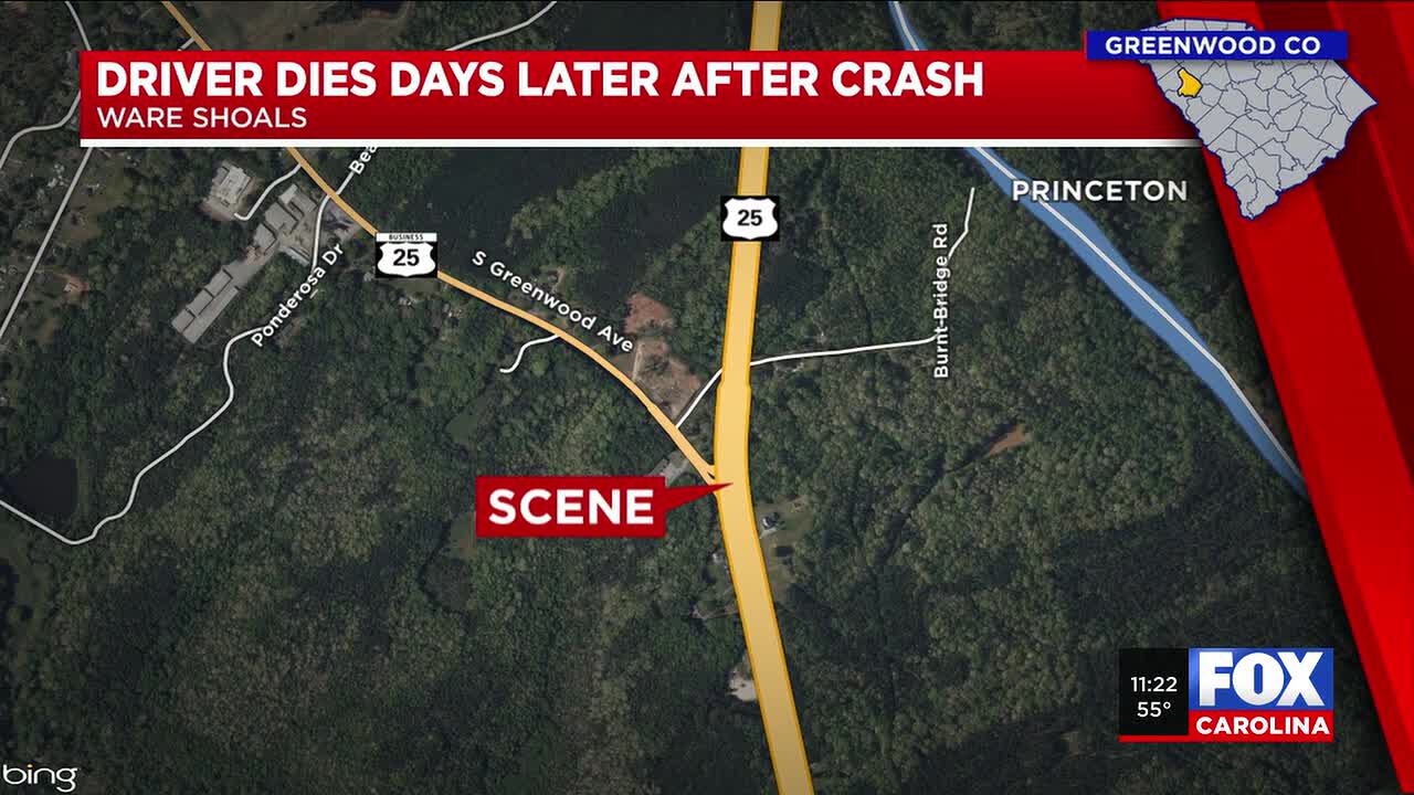 Coroner identifies 90-year-old who died days after Greenwood County crash
