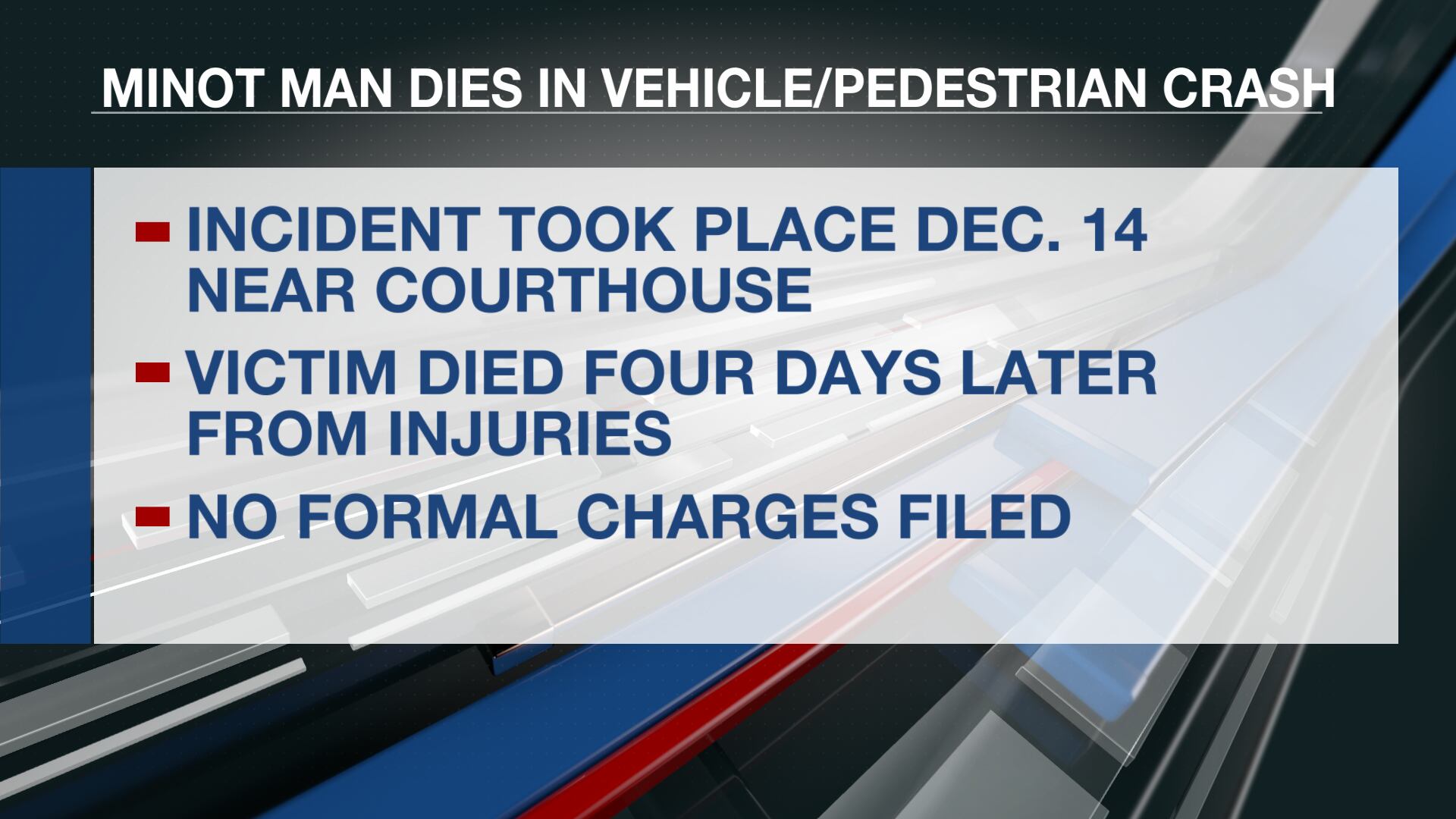 Fatal pedestrian crash in Minot
