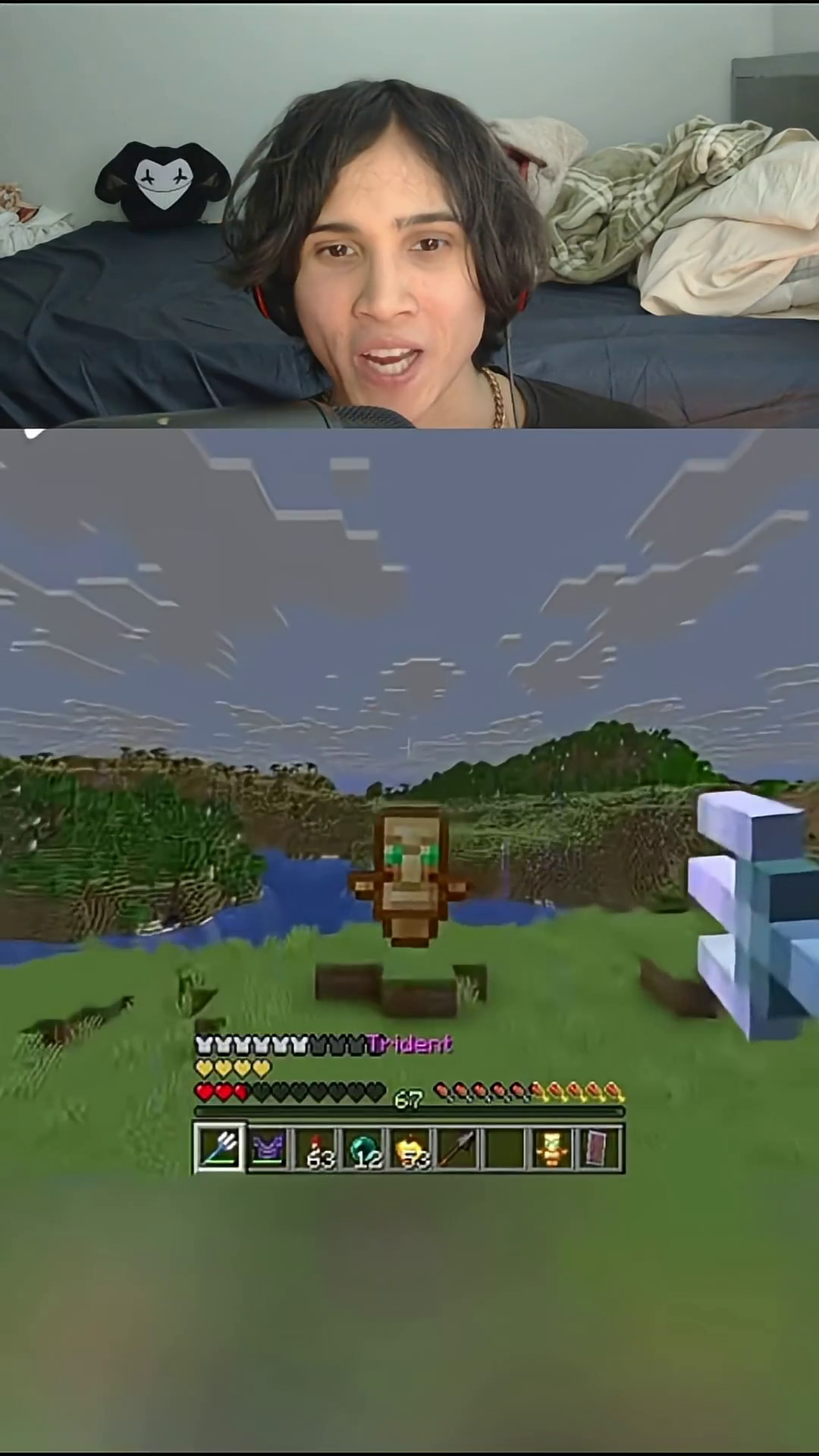 Riptide trident in Minecraft PVP