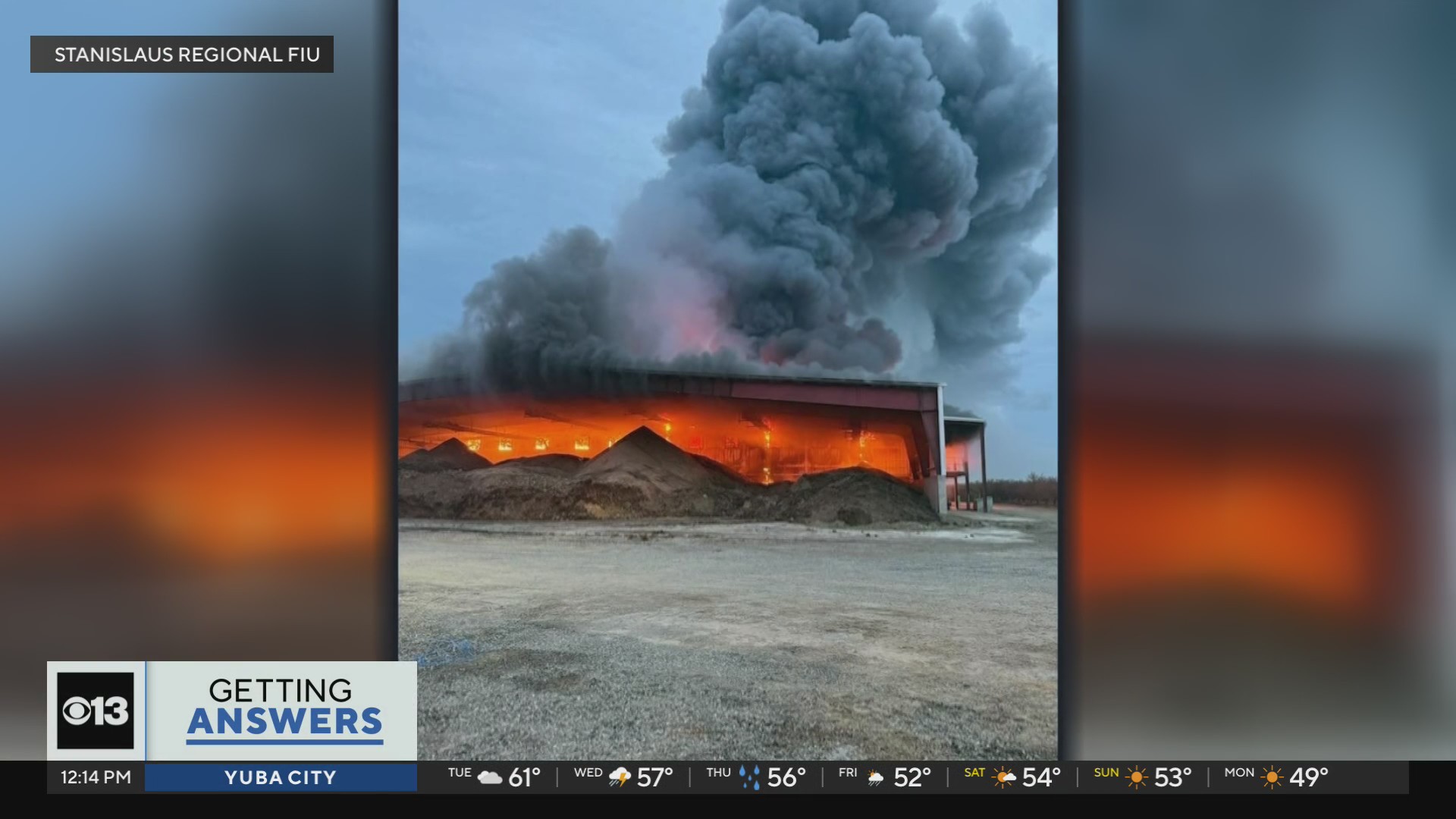 Chicken farm in Stanislaus County catches fire