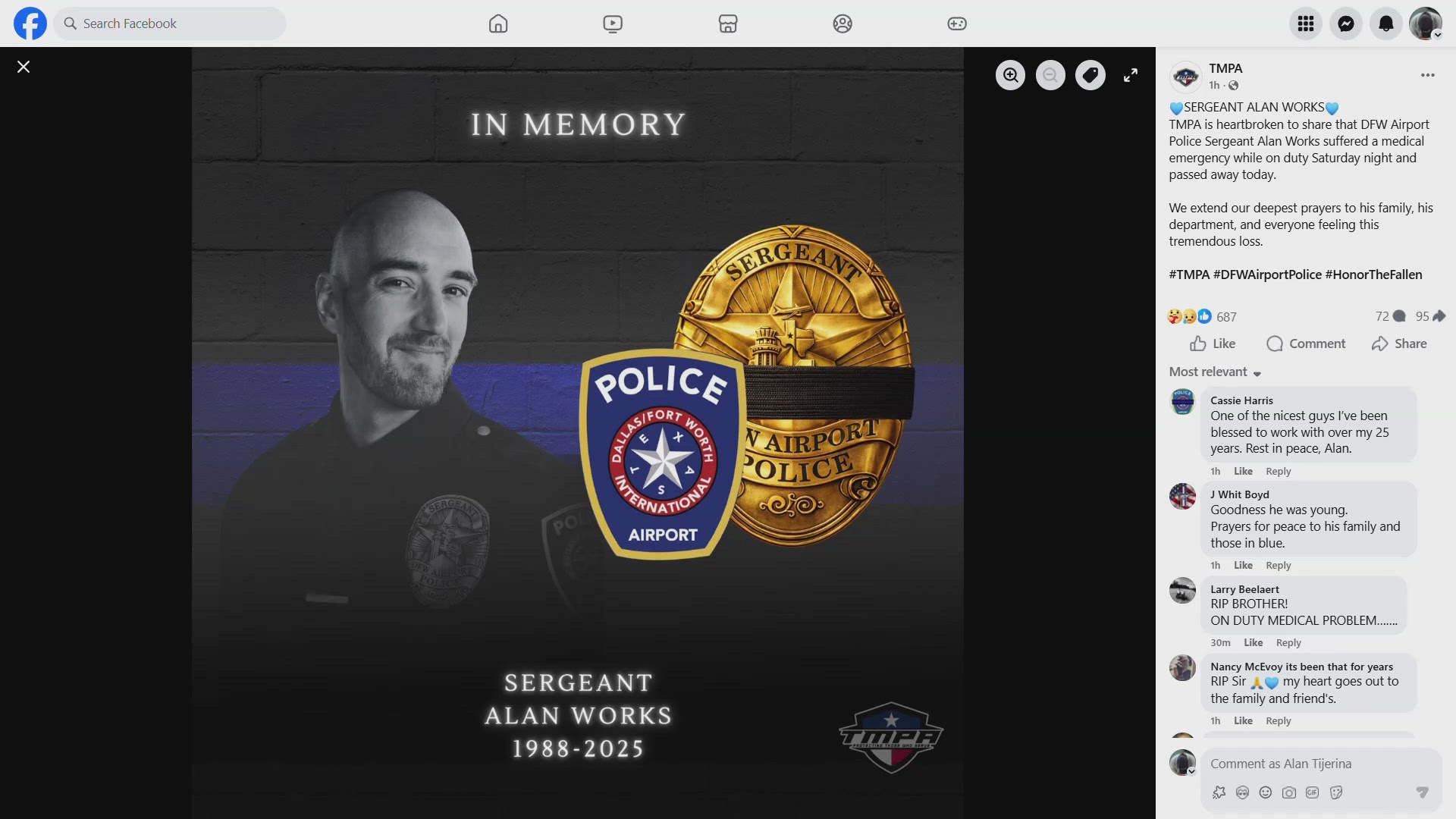 DFW Airport police officer died after medical emergency on duty