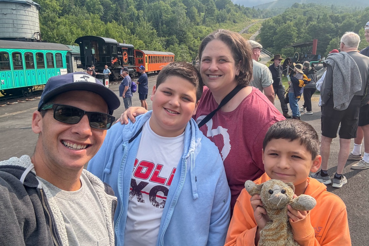 Damien Cabral with his family in August.