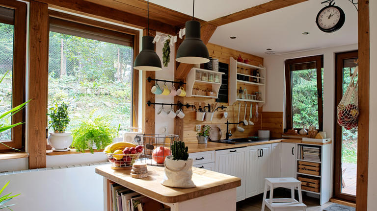 How to maximize storage space in a kitchen with no upper cabinets