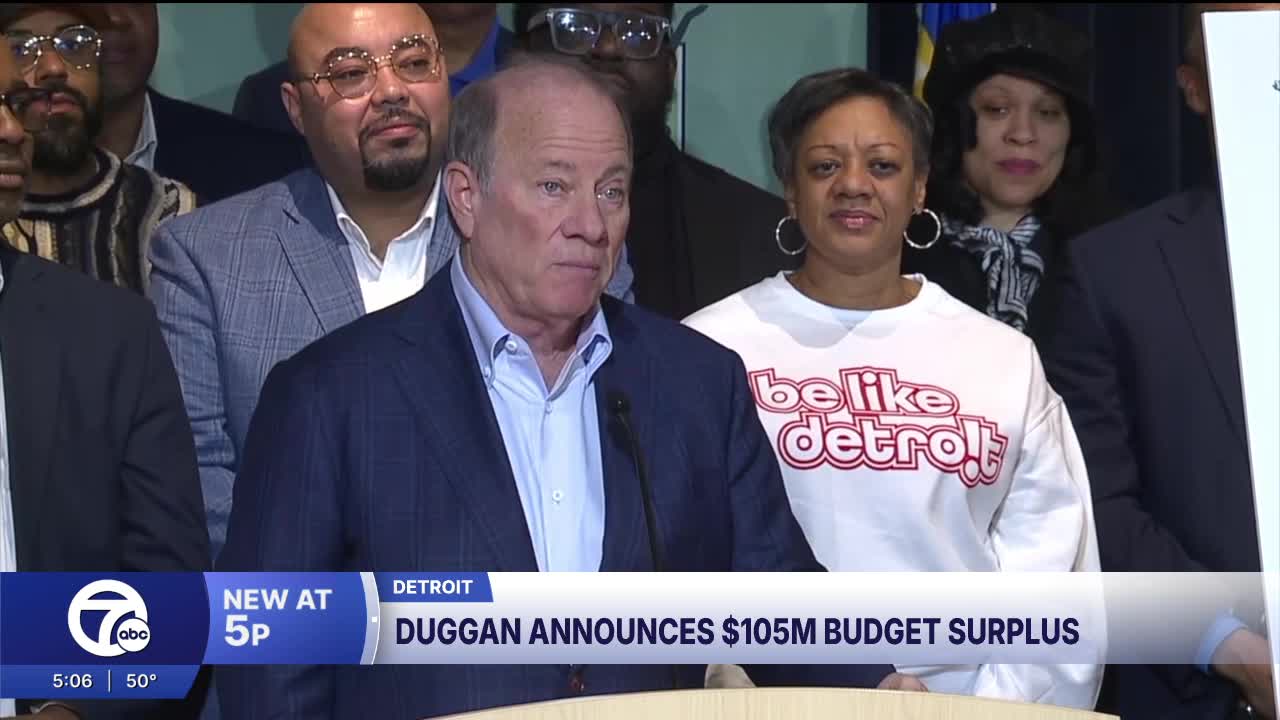 Duggan talks budget surpluses during final news conference as Detroit mayor